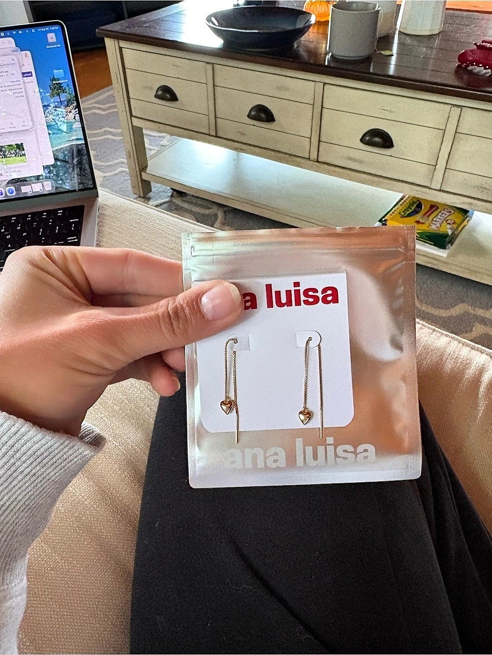 Ana Luisa Lev Threaders Gold Drop Earrings